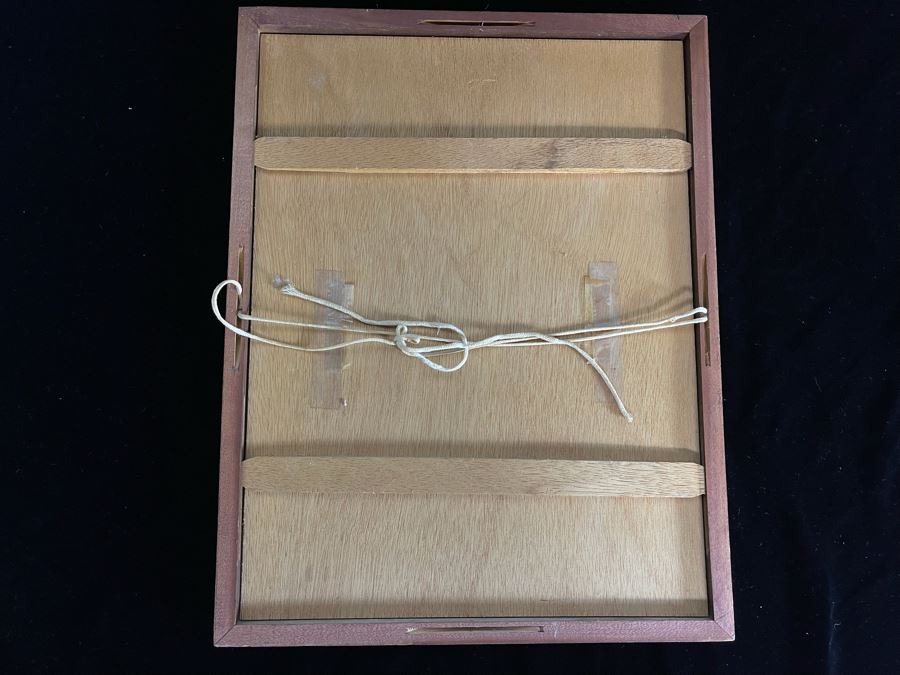 JUST ADDED - Signed Japanese Woodblock Print Of Black Cat Framed 7.5 X 10 [Photo 9]