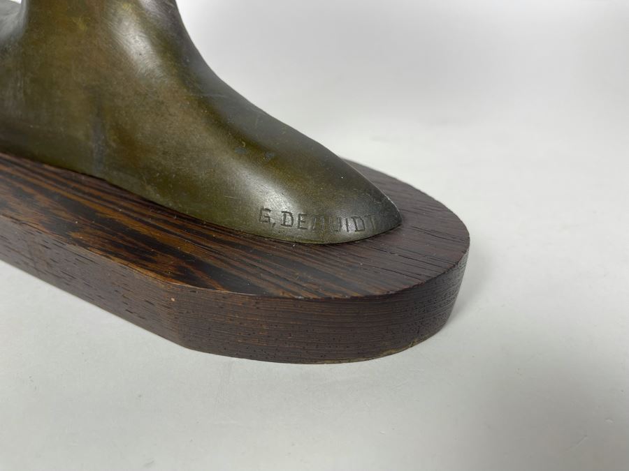 JUST ADDED - Vintage Bronze Signed G. Dequidt 11W X 3.5D X 10H [Photo 5]