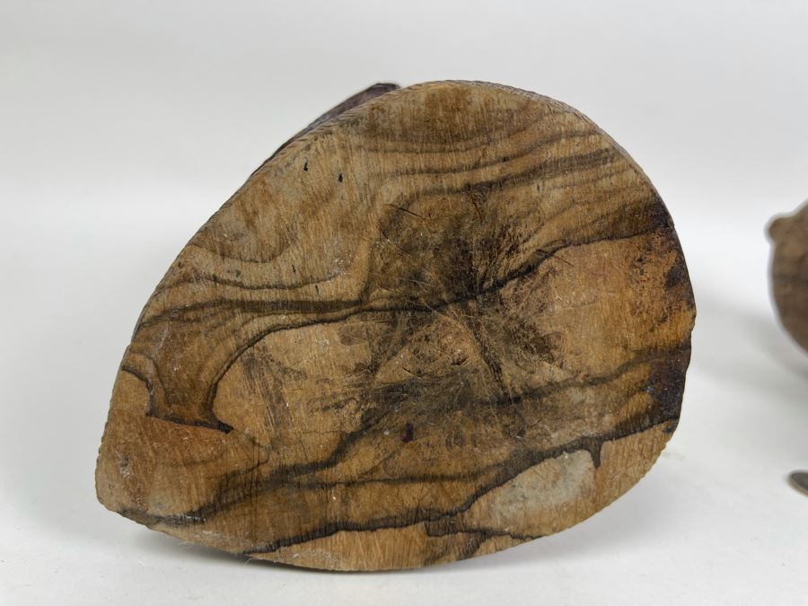 JUST ADDED - Pair Of African Carved Wood Man And Woman Bust Head Sculptures 5W X 6D X 10H Each [Photo 8]