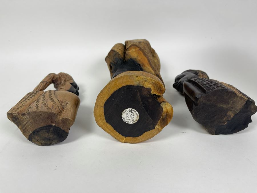 JUST ADDED - Collection Of Hand Carved South African Wooden Figures - Tallest Is 11H [Photo 8]