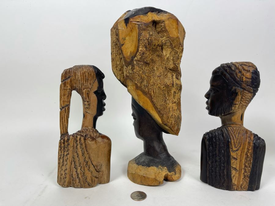 JUST ADDED - Collection Of Hand Carved South African Wooden Figures - Tallest Is 11H [Photo 7]