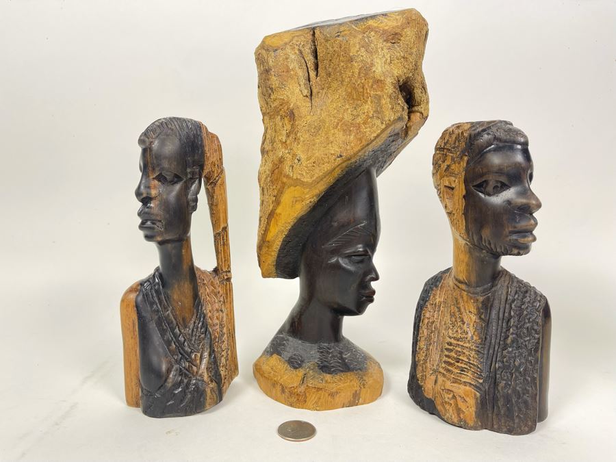 JUST ADDED - Collection Of Hand Carved South African Wooden Figures - Tallest Is 11H [Photo 6]