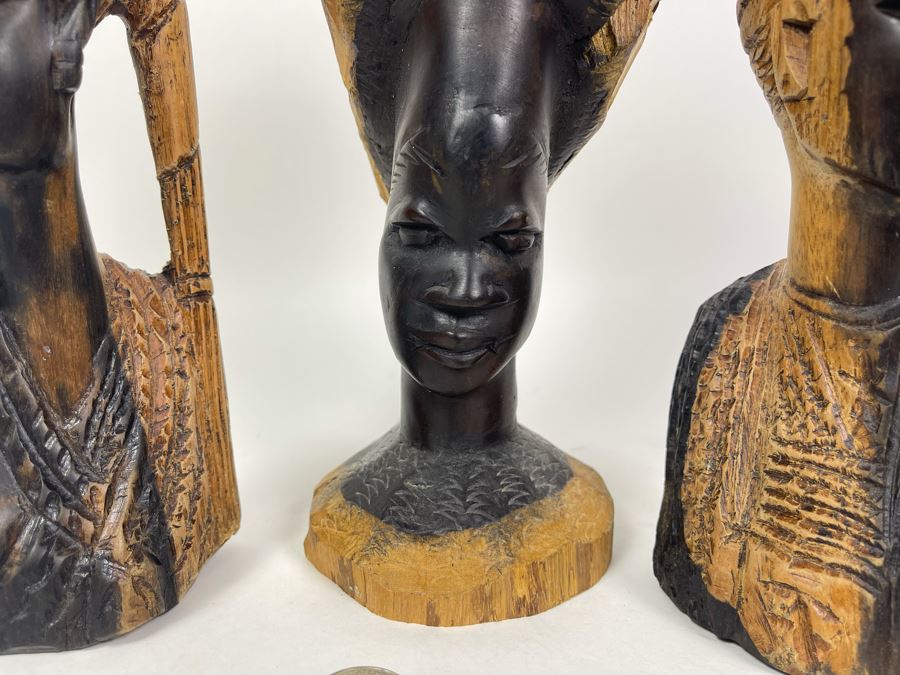 JUST ADDED - Collection Of Hand Carved South African Wooden Figures - Tallest Is 11H [Photo 5]