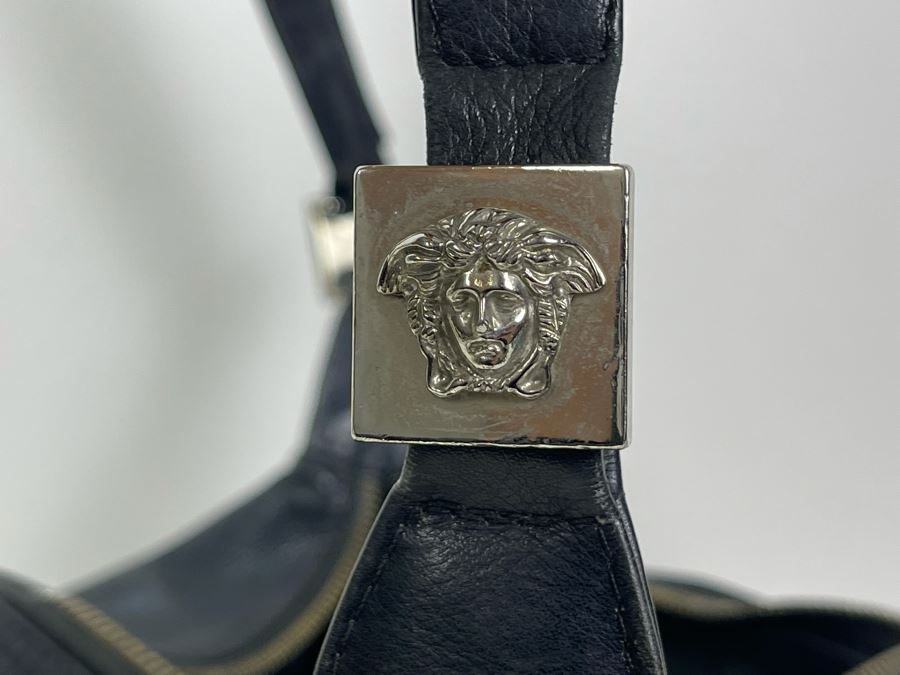JUST ADDED - Gianni Versace Couture Black Leather Handbag (Top Zipper Slides But Won't Properly Close) [Photo 6]