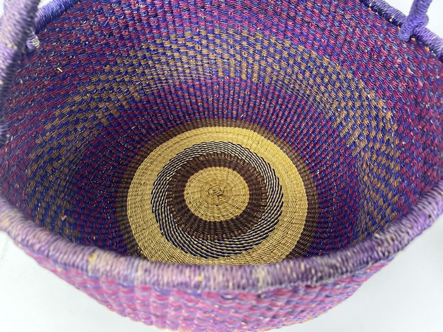 JUST ADDED - Alaffia Market Basket Handwoven African Grass Basket 16 X 15 [Photo 6]