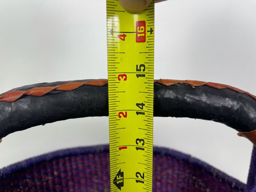 JUST ADDED - Alaffia Market Basket Handwoven African Grass Basket 16 X 15 [Photo 7]