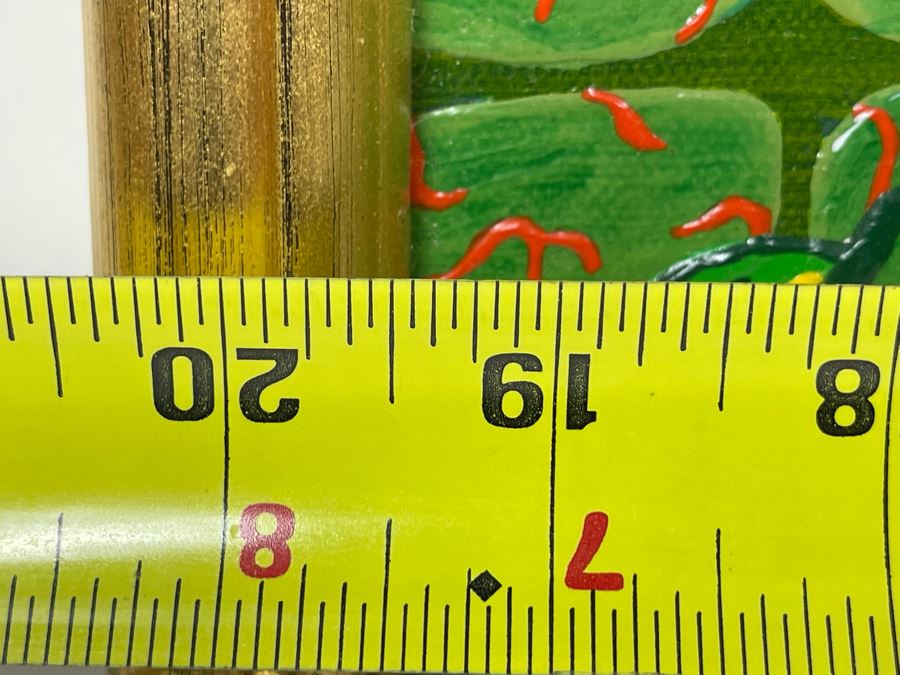 JUST ADDED - Original Framed Folk Art Tiger Painting Signed B G 20 X 16 [Photo 6]