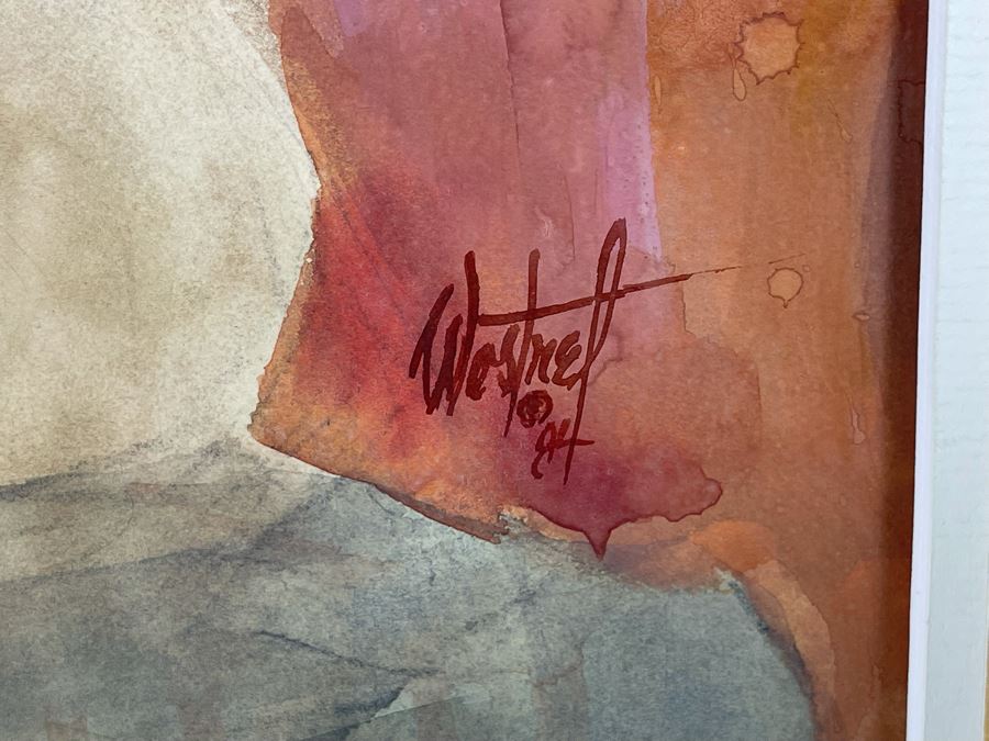 Original Nancy J. Wostrel Watercolor Painting Titled 'Wind Sounds' 1984 25 X 19 [Photo 7]