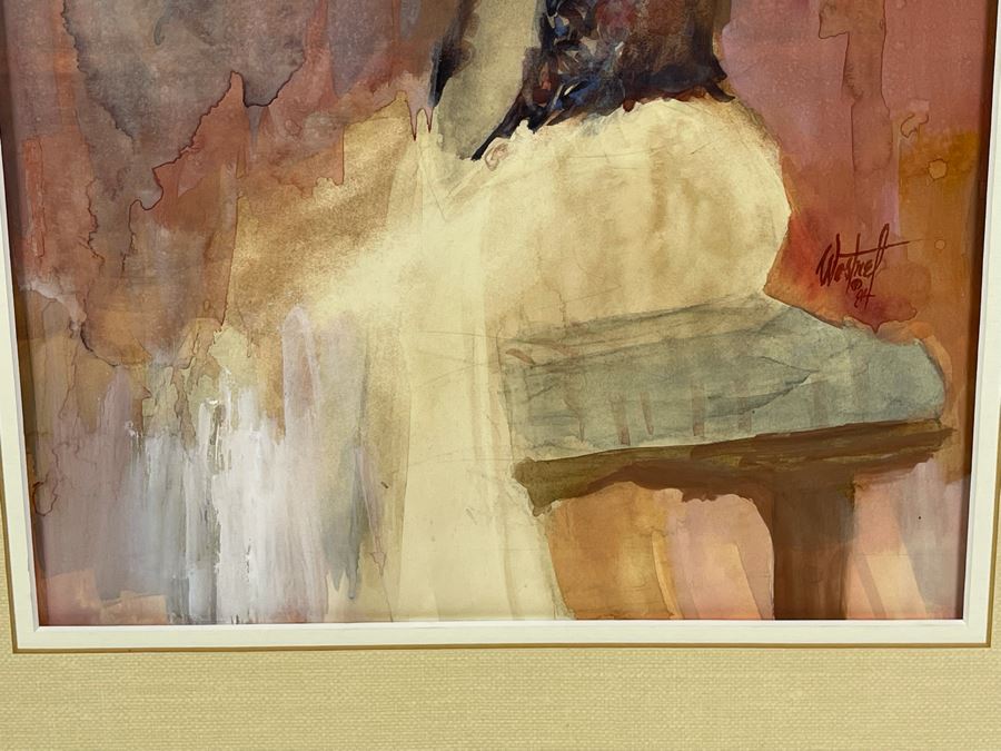 Original Nancy J. Wostrel Watercolor Painting Titled 'Wind Sounds' 1984 25 X 19 [Photo 6]