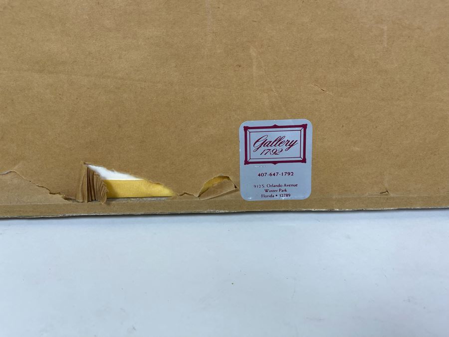 JUST ADDED - Original Michela Fusillo 1987 Cat With Fish Mixed Media Artwork Framed 10 X 11 [Photo 9]