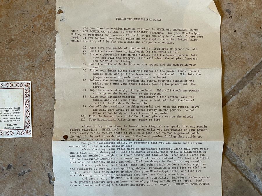 Antonio Zoli & Co Navy Arms Co. 58 Caliber Black Powder Rifle Working Civil War Reproduction Gun Made In Italy [Photo 23]