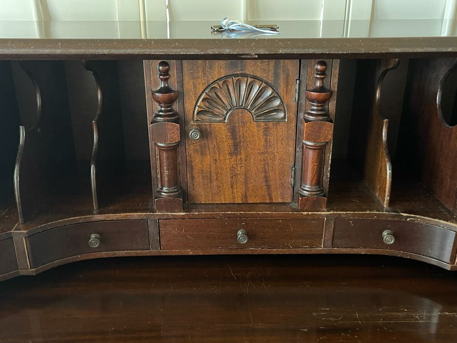 Maddox Tables Slant Serpentine Front Desk With Four Lockable Drawers 36W X 21D X 41.5H [Photo 7]