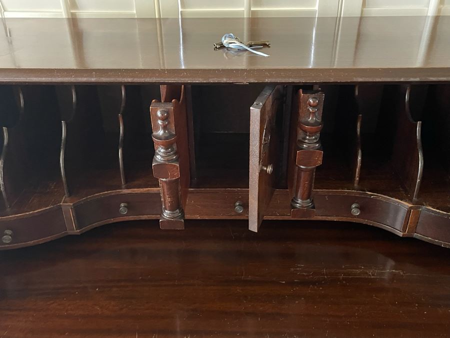 Maddox Tables Slant Serpentine Front Desk With Four Lockable Drawers 36W X 21D X 41.5H [Photo 8]