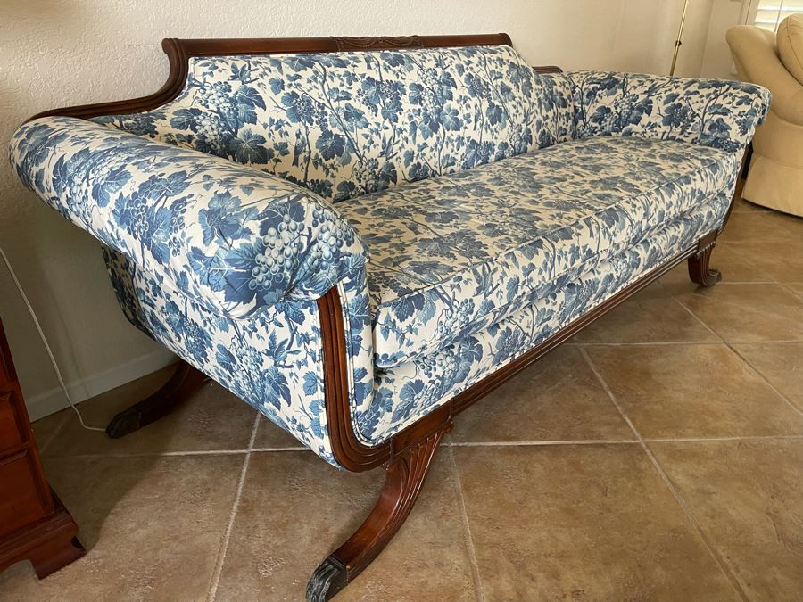 Antique Carved Wood Sofa 86W X 33D X 32H [Photo 5]