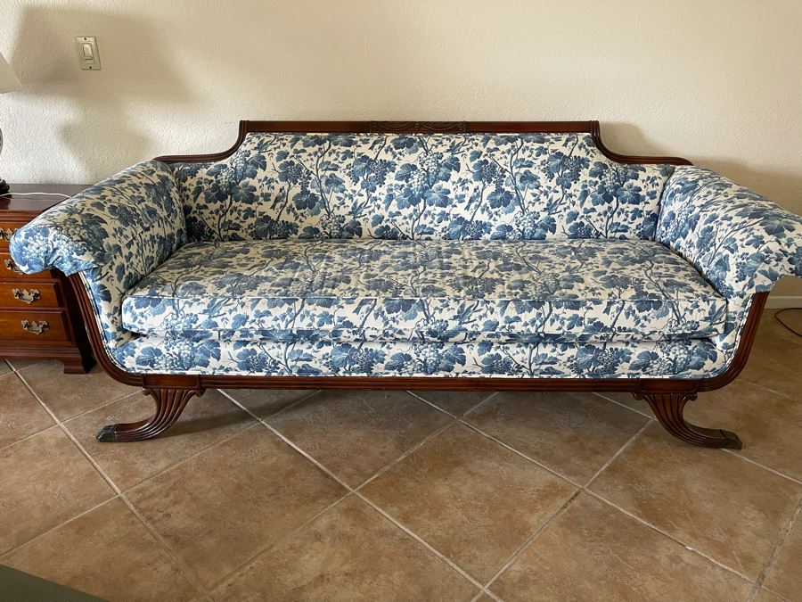 Antique Carved Wood Sofa 86W X 33D X 32H [Photo 3]