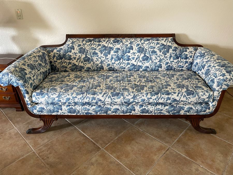 Antique Carved Wood Sofa 86W X 33D X 32H [Photo 4]