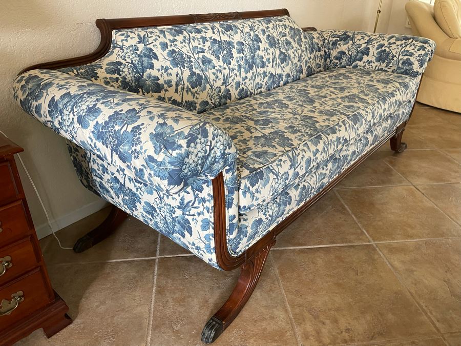 Antique Carved Wood Sofa 86W X 33D X 32H [Photo 6]