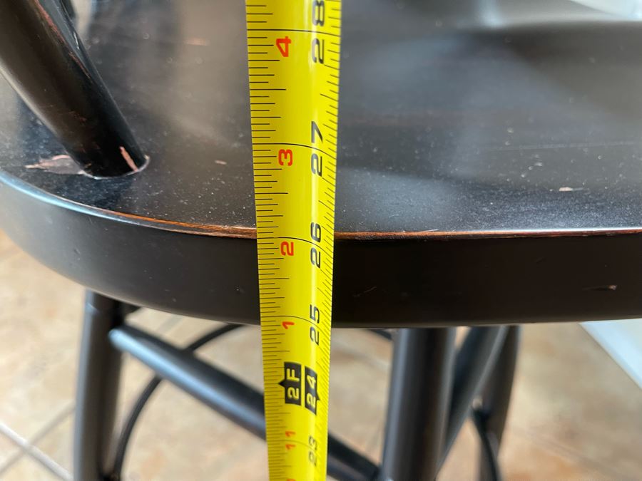 Pair Of Ethan Allen Wooden Swivel Barstools (Seat Is 26H) [Photo 5]