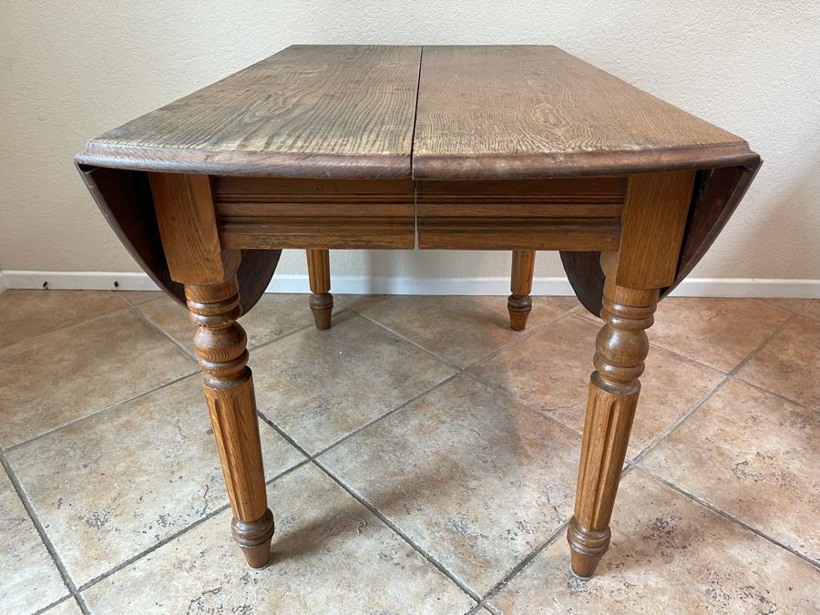 Antique Drop Leaf Table 53W X 43D X 28H [Photo 15]