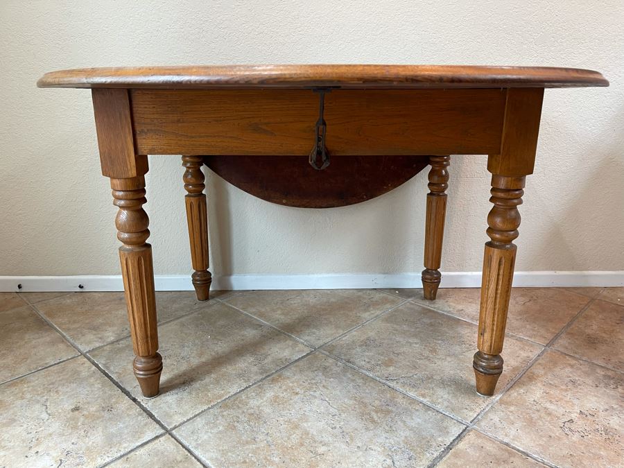 Antique Drop Leaf Table 53W X 43D X 28H [Photo 5]