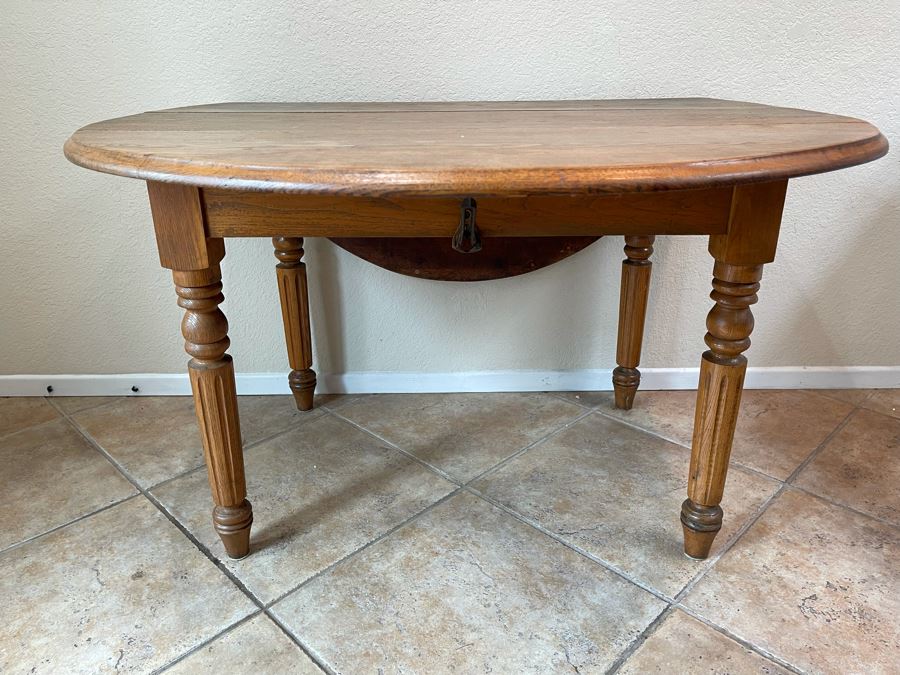 Antique Drop Leaf Table 53W X 43D X 28H [Photo 4]