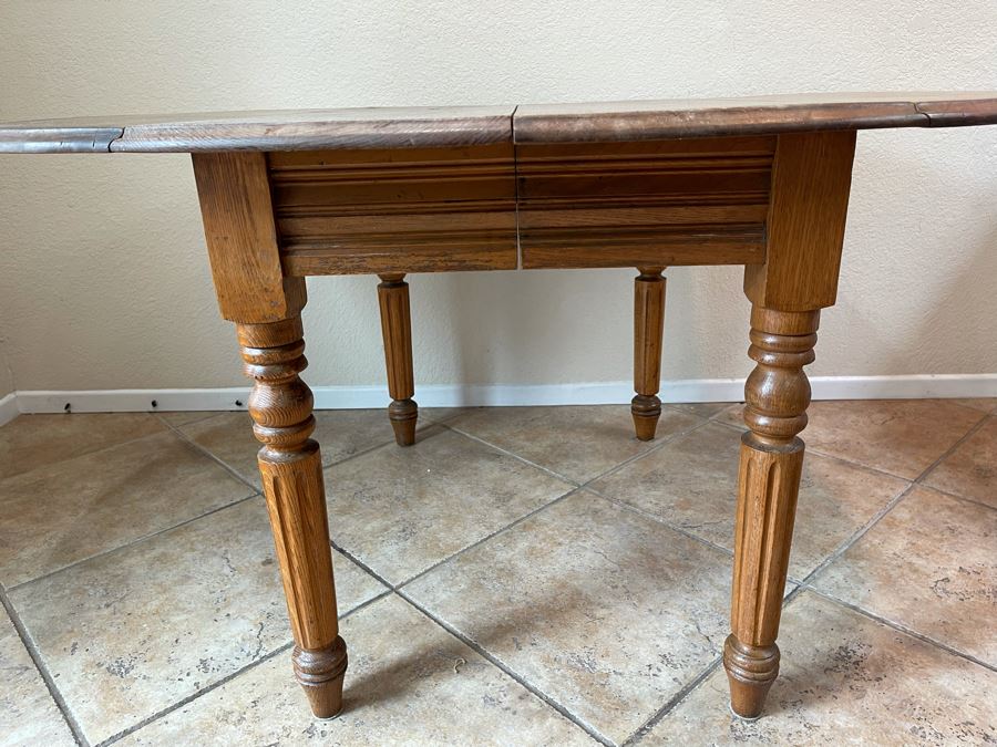 Antique Drop Leaf Table 53W X 43D X 28H [Photo 8]