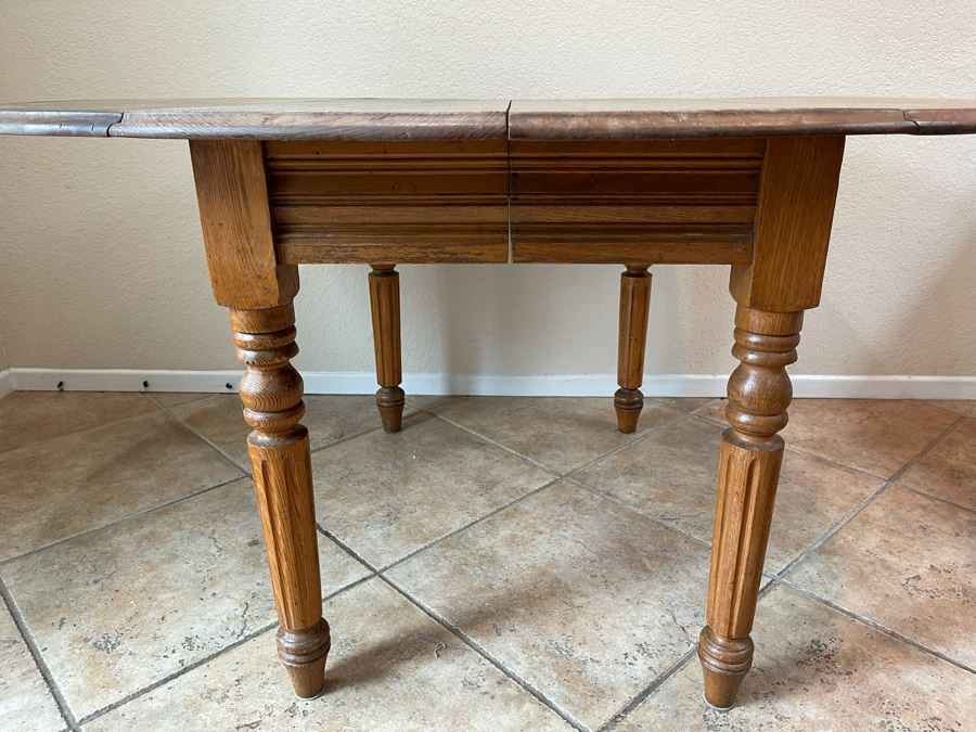 Antique Drop Leaf Table 53W X 43D X 28H [Photo 9]