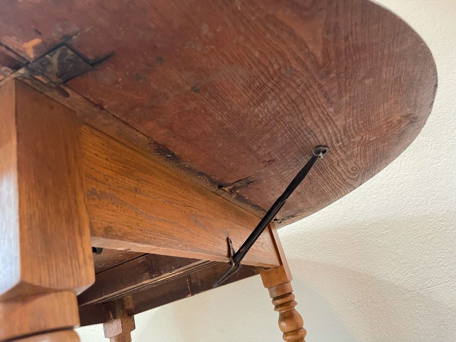 Antique Drop Leaf Table 53W X 43D X 28H [Photo 12]