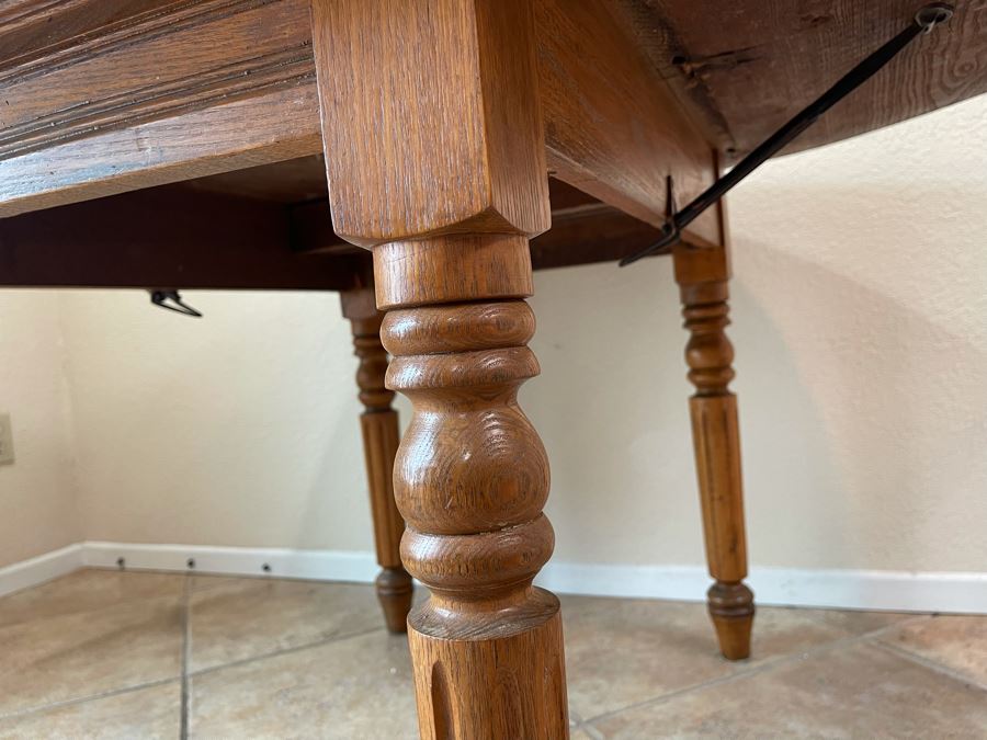 Antique Drop Leaf Table 53W X 43D X 28H [Photo 14]