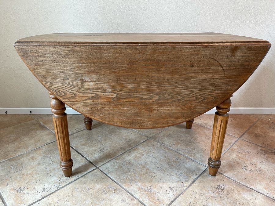 Antique Drop Leaf Table 53W X 43D X 28H [Photo 16]