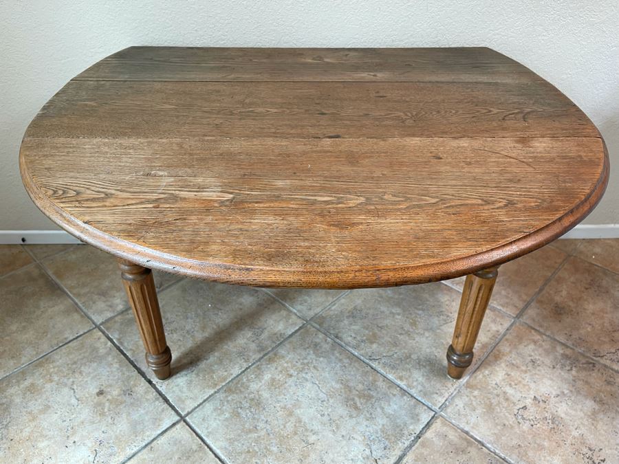 Antique Drop Leaf Table 53W X 43D X 28H [Photo 3]