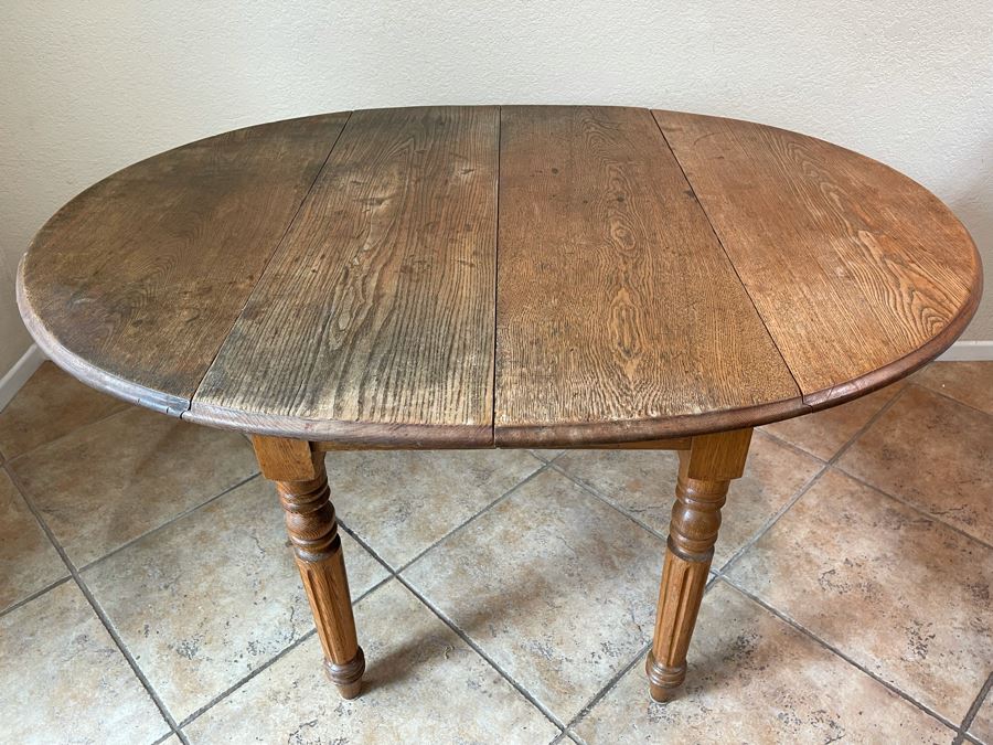 Antique Drop Leaf Table 53W X 43D X 28H [Photo 6]