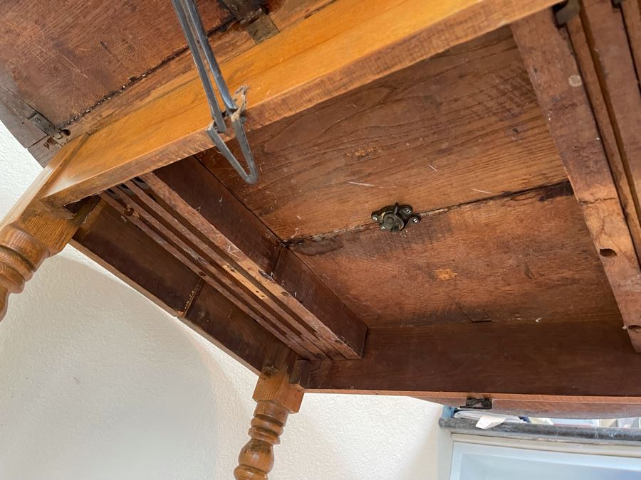 Antique Drop Leaf Table 53W X 43D X 28H [Photo 11]