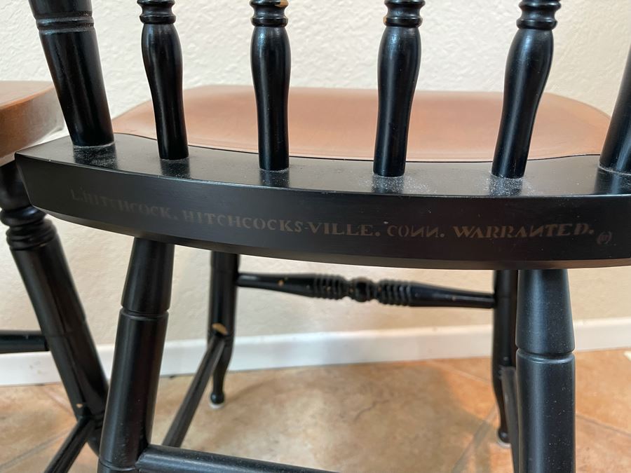 Set Of Four Signed L. Hitchcock Black And Gold Stenciled Chairs [Photo 10]