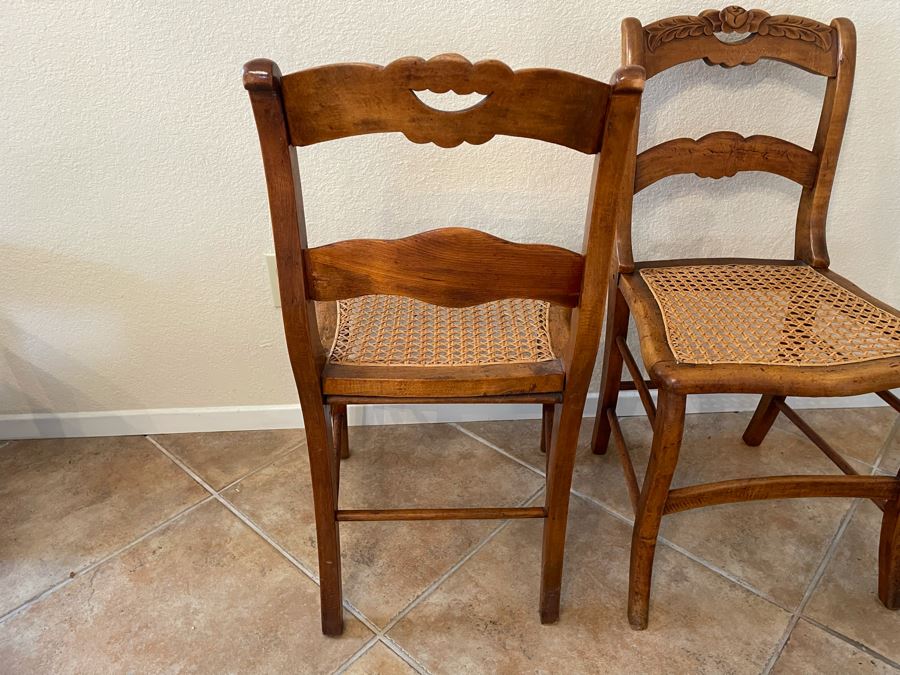 Pair Of Vintage Cane Seat Chairs [Photo 6]