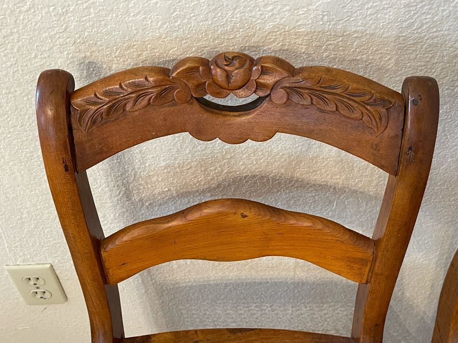 Pair Of Vintage Cane Seat Chairs [Photo 4]