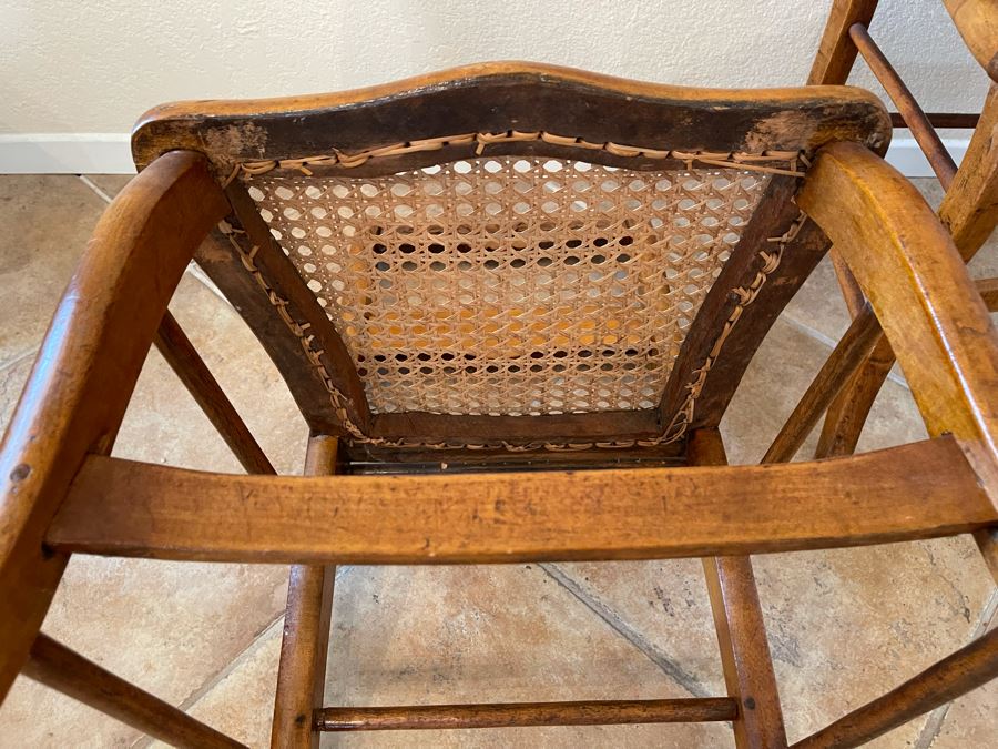 Pair Of Vintage Cane Seat Chairs [Photo 7]