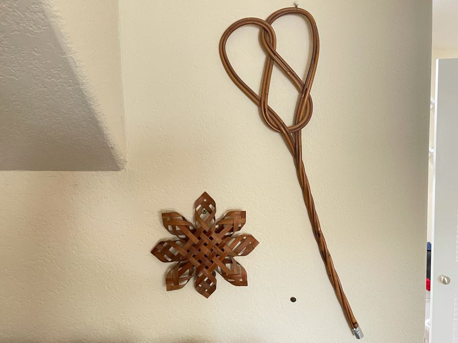 Vintage Carpet Beater And Hand Woven Star Wall Decor [Photo 1]