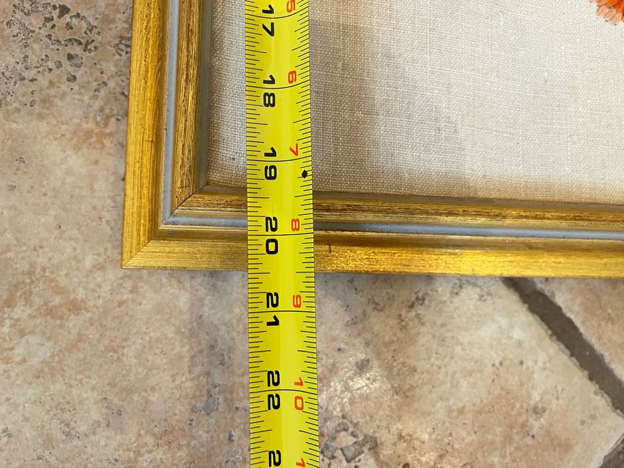 Framed Vintage Still Life Needlepoint Embroidery 20 X 24 [Photo 7]