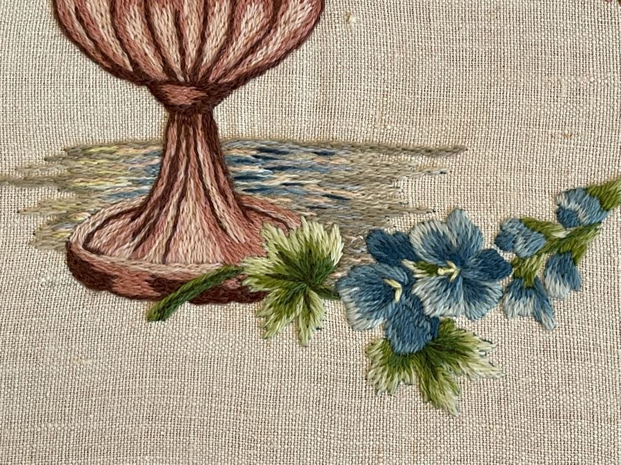 Framed Vintage Still Life Needlepoint Embroidery 20 X 24 [Photo 6]