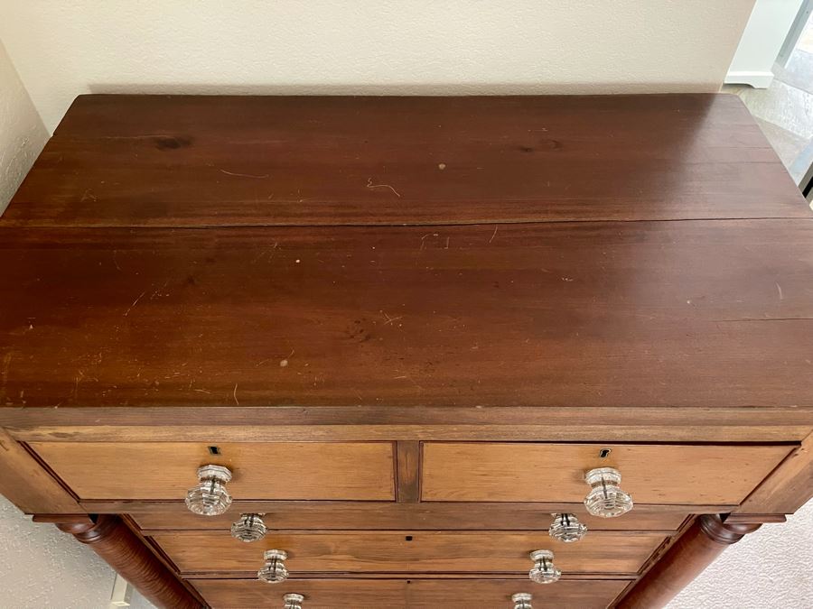 Vintage Wooden 5-Drawer Lockable Chest Of Drawers Dresser 40W X 23D X 47H [Photo 11]