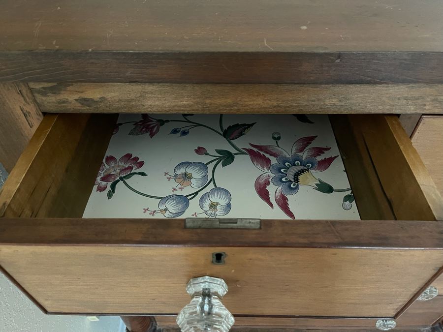 Vintage Wooden 5-Drawer Lockable Chest Of Drawers Dresser 40W X 23D X 47H [Photo 8]