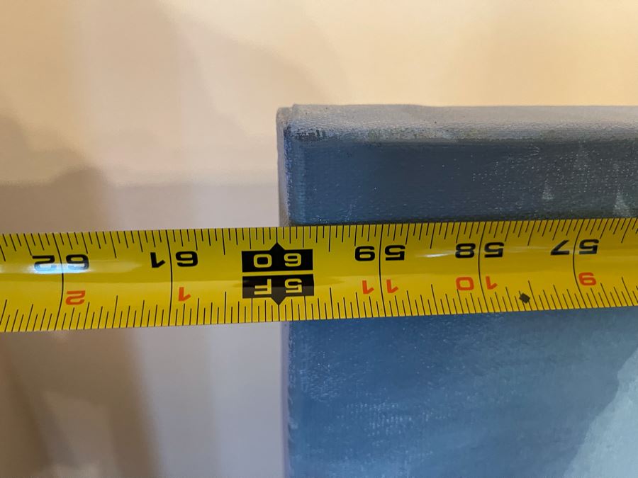 Large Abstract Blue Ocean With Clouds Canvas Painting 5'W X 4'H [Photo 6]