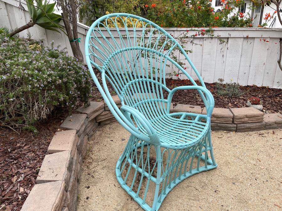 Light Blue Peacock Chair [Photo 3]