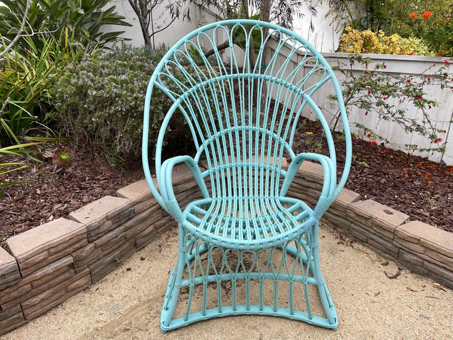 Light Blue Peacock Chair [Photo 2]