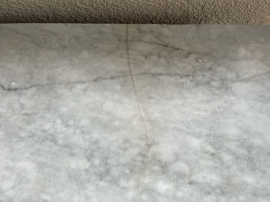 Vintage 3-Drawer Dresser Chest Of Drawers With White Marble Top (See Photos For Crack In Marble) 39.5W X 17.5D X 26.5H [Photo 6]