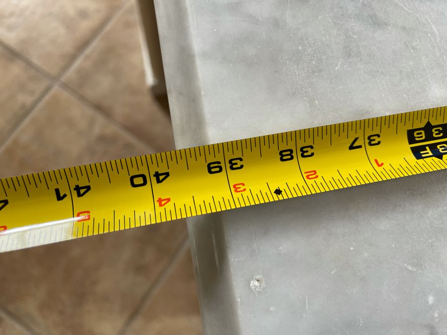 Vintage 3-Drawer Dresser Chest Of Drawers With White Marble Top (See Photos For Crack In Marble) 39.5W X 17.5D X 26.5H [Photo 9]