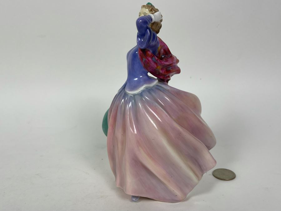Vintage 1948 Royal Doulton & Co. Limited Porcelain Lady Figurine 'Blithe Morning' 7H [Photo 4]