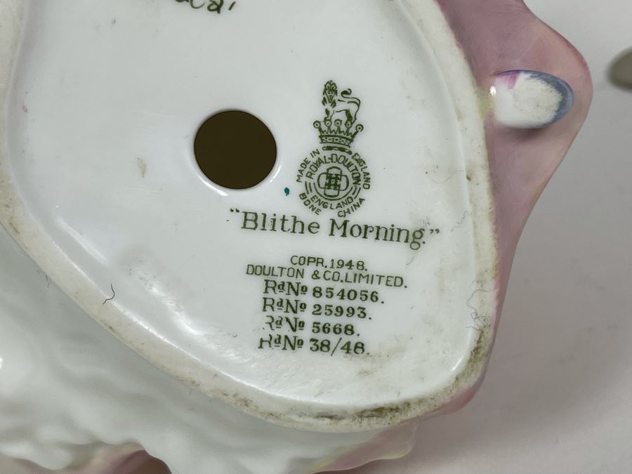 Vintage 1948 Royal Doulton & Co. Limited Porcelain Lady Figurine 'Blithe Morning' 7H [Photo 7]