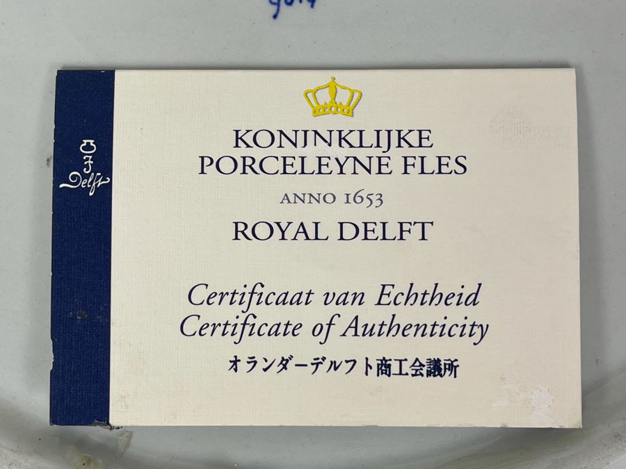 Large Royal Delft Charger Plate With Certificate Of Authenticity 14.5R [Photo 9]
